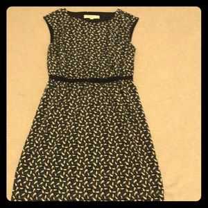 Petite xs midi dressin silky lined foliage print